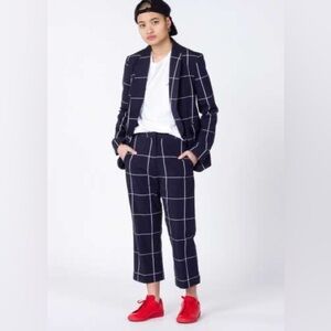 Wildfang wild feminist text slim crop pants rare 14